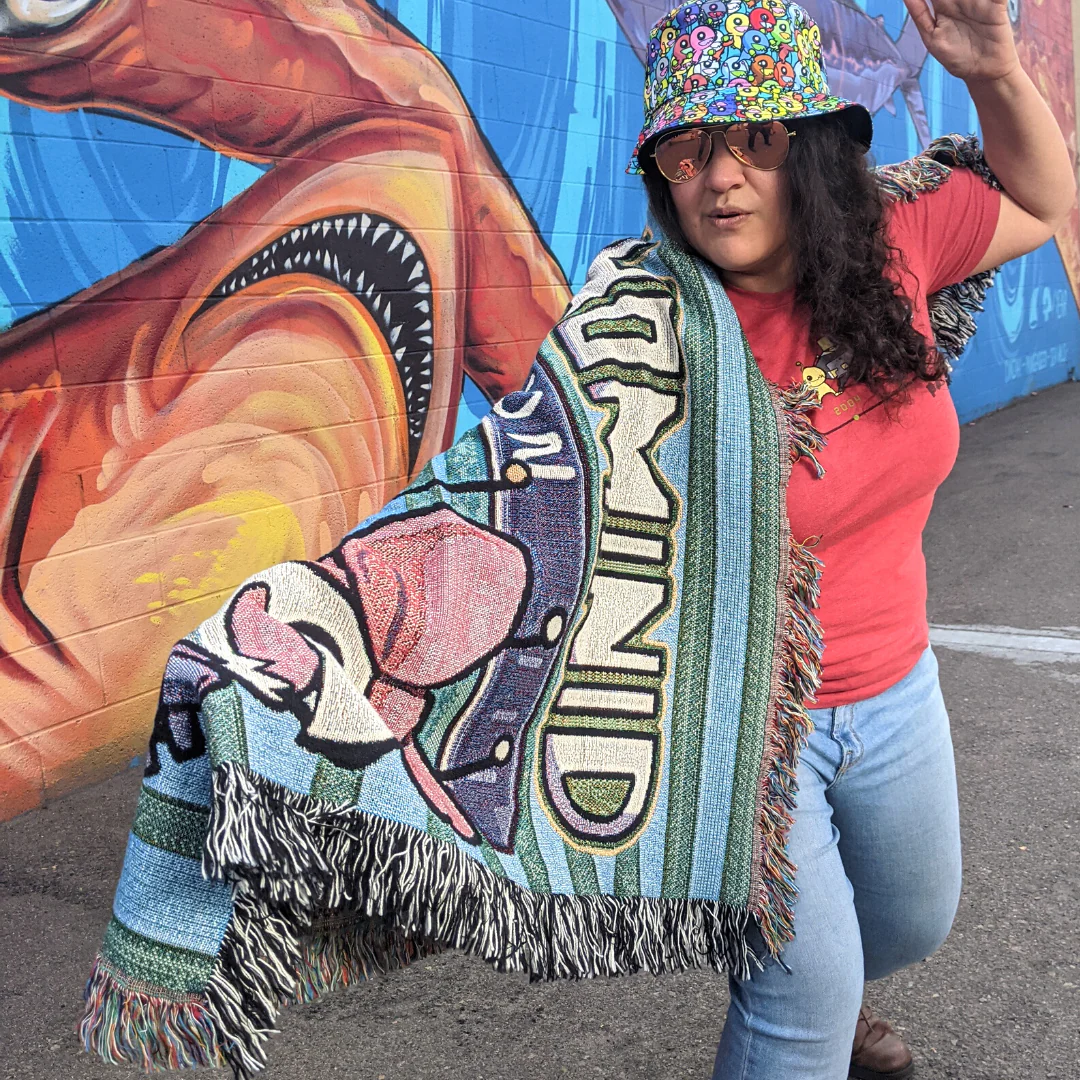 Alien Hominid Invasion Woven Throw Blanket ALIEN HOMINID (R) INVASION - Image 3