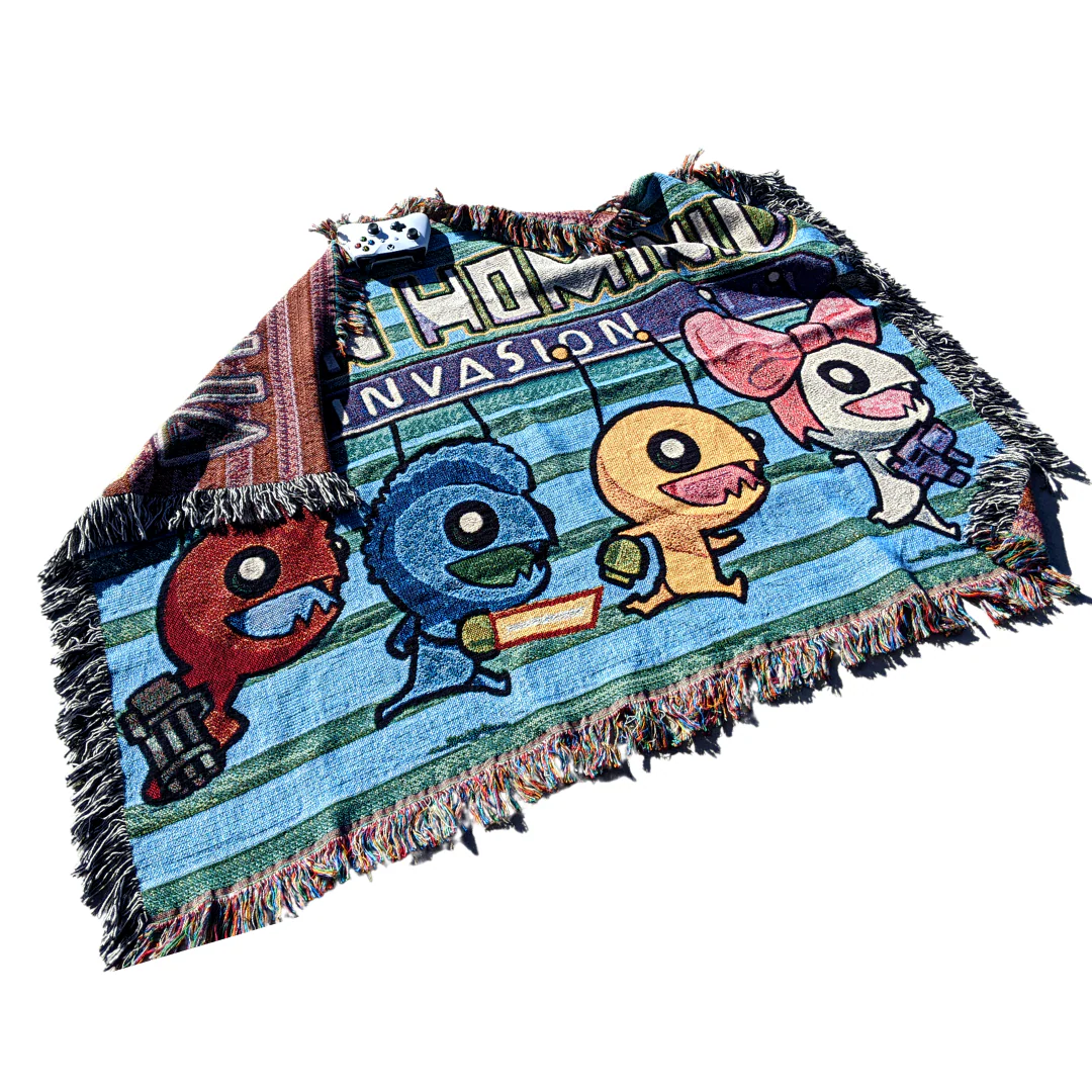 Alien Hominid Invasion Woven Throw Blanket ALIEN HOMINID (R) INVASION - Image 6