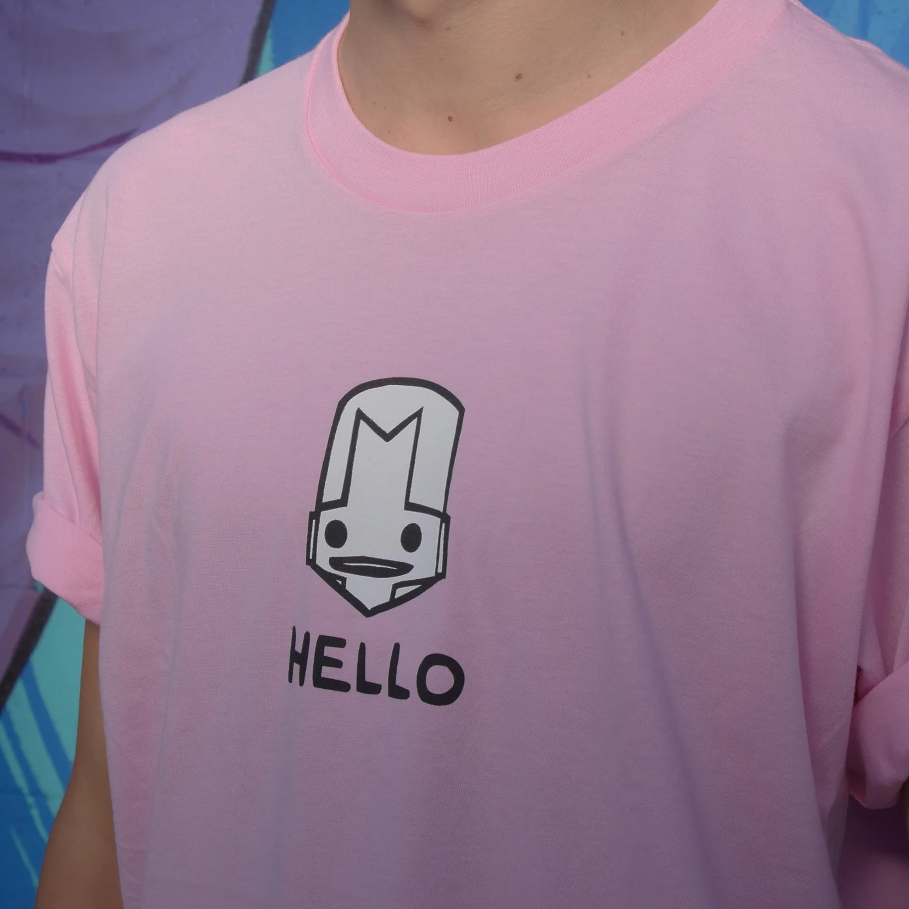HELLO Knight Pink T-Shirt - Image 3